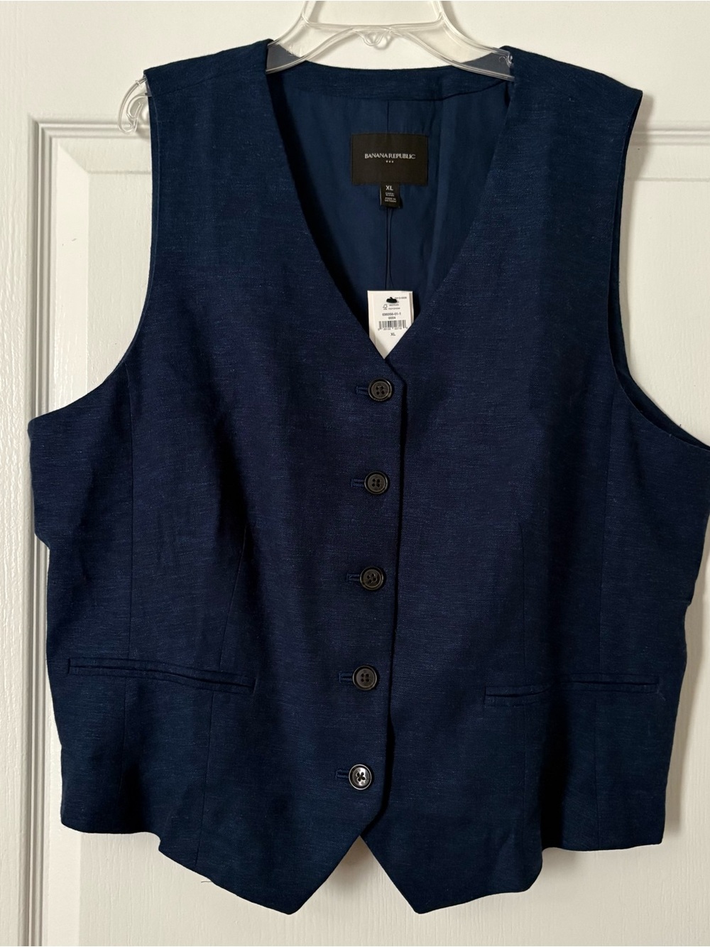 Banana Republic Dark Navy Button Front Vest XL